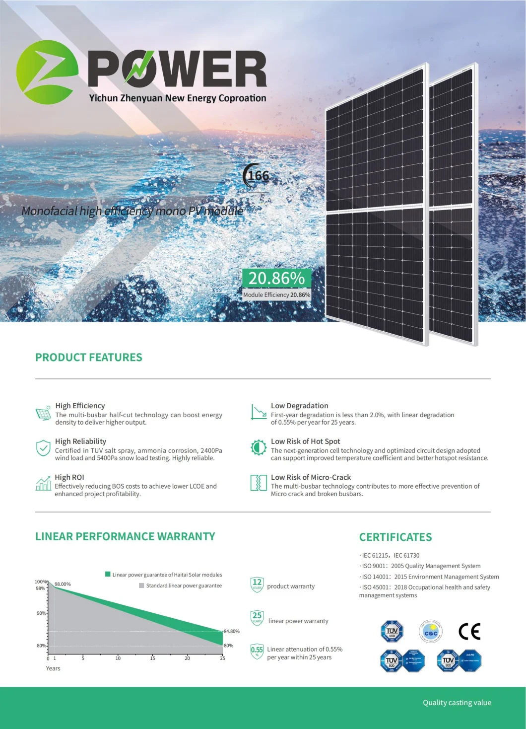 Technology 360W 370W 380W Bifacial Double Glass Solar Panels with A Grade Solar Cells