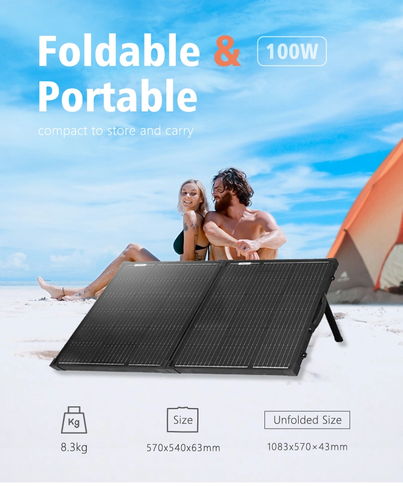 Portable Solar Panels Foldable Roof 100W Solar Panel Price, 100 Watt Monocrystalline Solar Panels