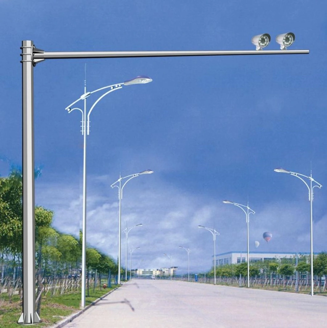 Anti-Rust Got DIP Galvanized Height 8m CCTV Camera Monitor Pole